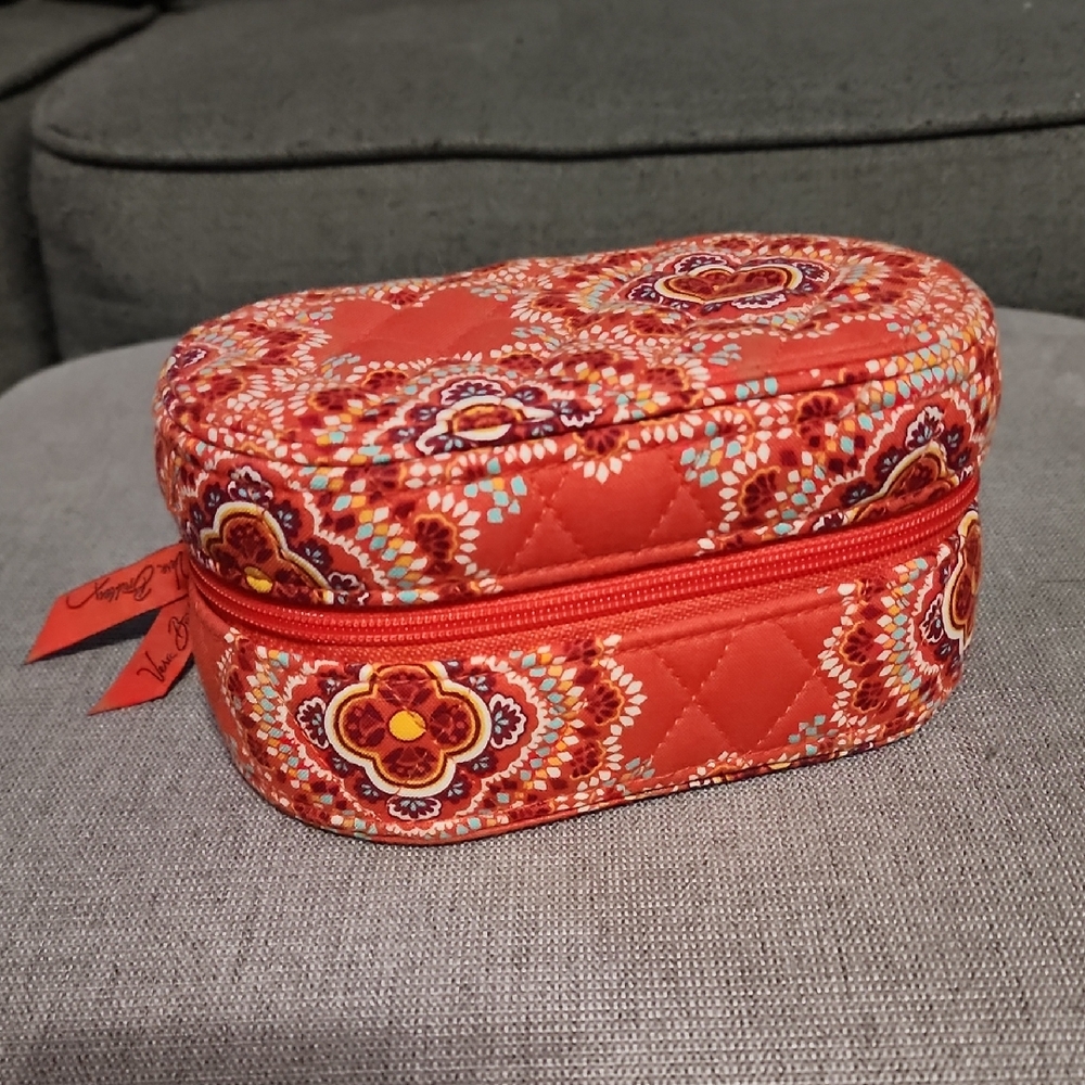 Vera Bradley Red and Orange Patterned Cosmetic Case